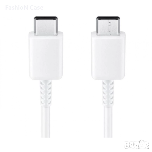 Кабел Type-C към Type-C Бял и Черен 45W, снимка 1