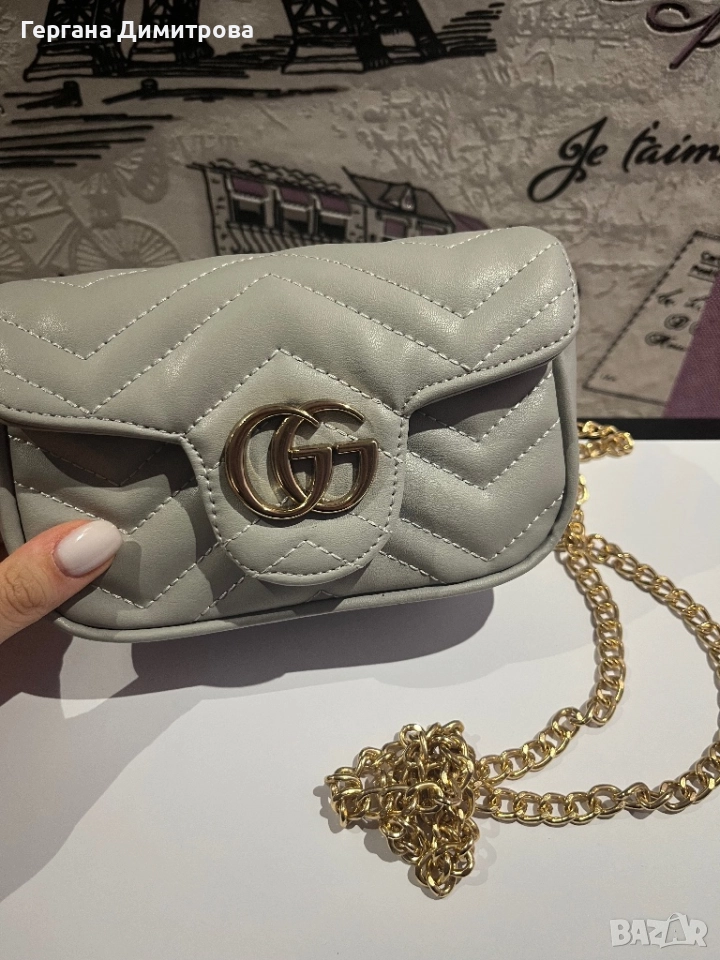 Сива Чанта Gucci , снимка 1