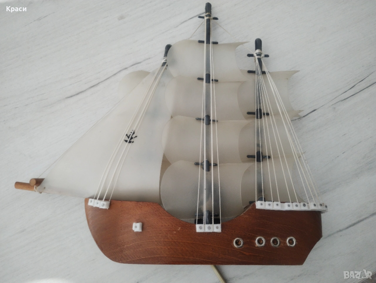 Стара нощна лампа Корабче, снимка 1