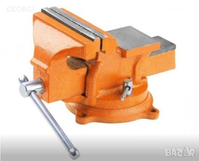 Въртящо се менгеме за плот с наковалня - ширина на челюстите 125 мм, снимка 1