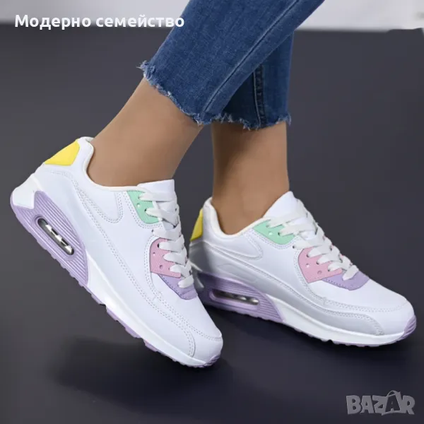 Дамски цветни маратонки с връзки , снимка 1