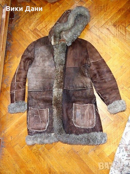 дамски кожух с качулка от агнешки кожи, снимка 1