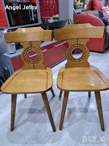 2броя дървени столове, снимка 1