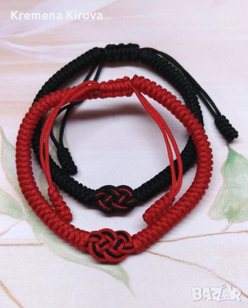 Гривни за двойки. С възела на късмета. Идея за подарък., снимка 1