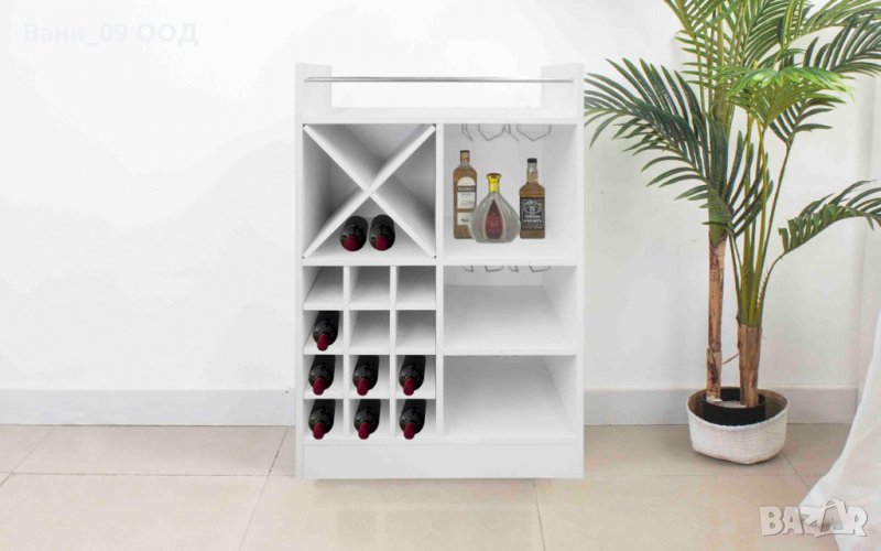 Шкаф/етажерка за вино в бял цвят, снимка 1