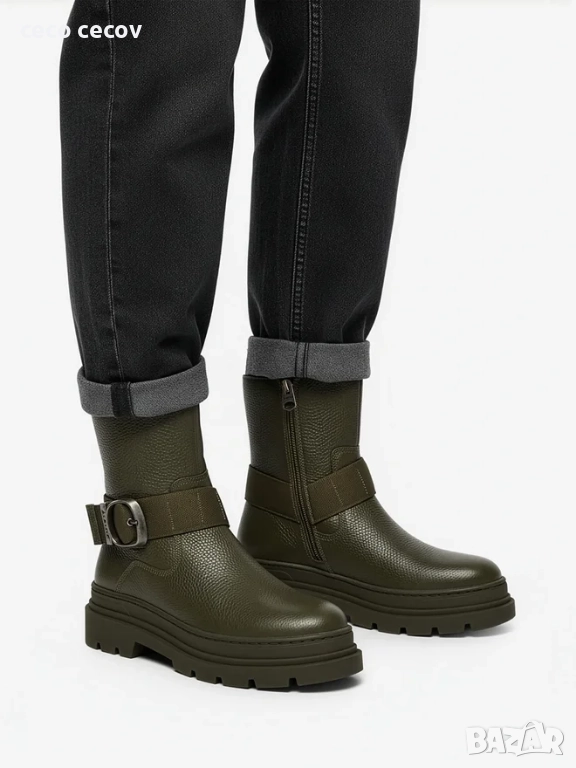 G-Star Raw Боти цвят Каки, снимка 1