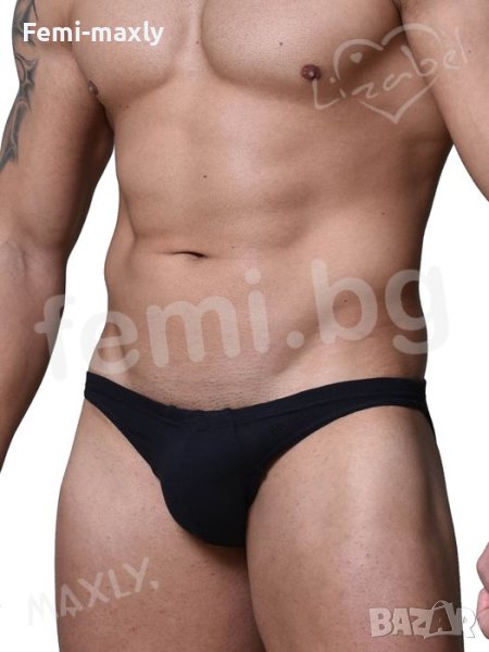 Уникален Супер Секси Черен Мъжки Бански изрязан стринг/прашка МК 101, снимка 1