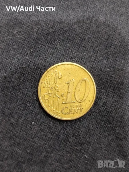Монета 10 евро цента Германия 2002г. минт, снимка 1