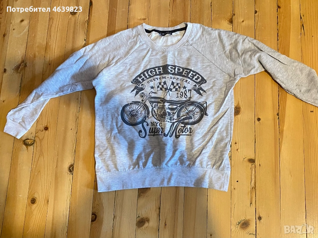 Сива блуза с щампа, снимка 1