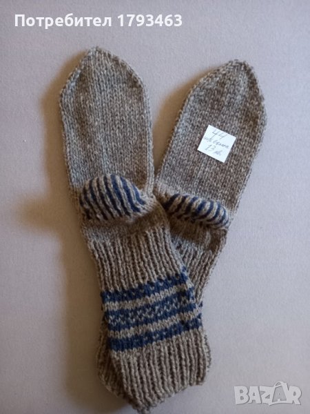 Ръчно плетени мъжки чорапи от вълна размер 38, снимка 1
