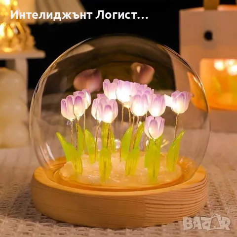 Декоративни мини лалета в стъкло, снимка 4 - Настолни лампи - 48056603