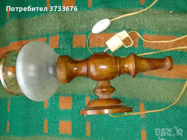 Уникна орехова стругован масивна лампа, снимка 1 - Декорация за дома - 41625861
