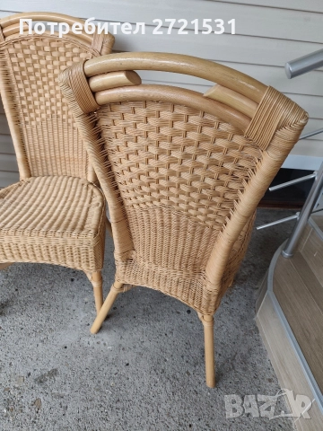 4 броя столове от естествен ратан, снимка 5 - Столове - 52707166