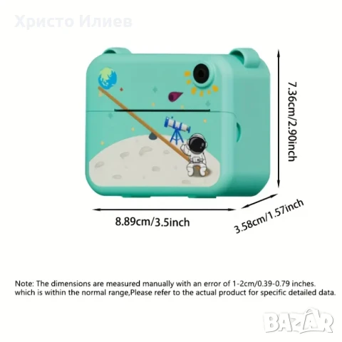Камера Фотоапарат за моментални снимки с печат принтер моментни снимки, снимка 7 - Фотоапарати - 51414277