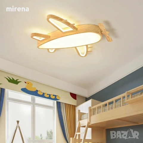 LED ЛЕД лампа полилей димируема дистанционно детска самолет н230