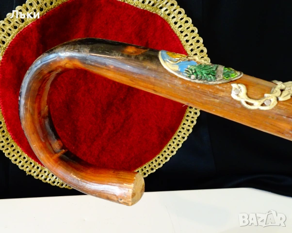 Тиролски туристически бастун 9 значки,Елен,Дива Коза. , снимка 2 - Антикварни и старинни предмети - 53772709