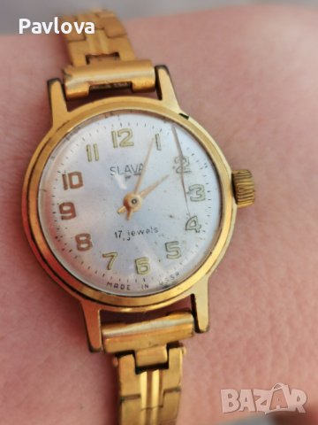  SLAVA Слава часовник от преди  40  г, снимка 2 - Дамски - 39742410