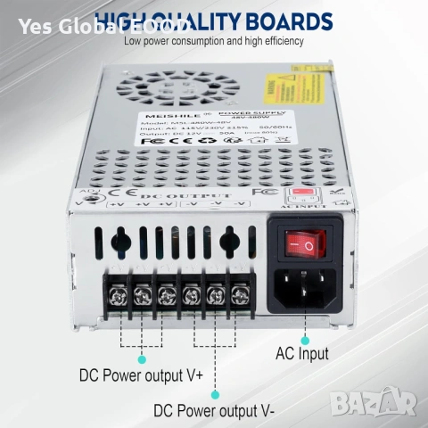 MEISHILE 48V 10A 480W захранване 230V, снимка 3 - Друга електроника - 53628155
