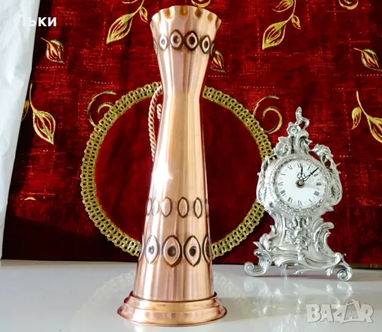 Медна кана за вино,битов релеф,чиста червена мед. , снимка 4 - Антикварни и старинни предмети - 55837275