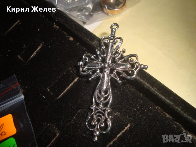 СРЕБРИСТ КРАСИВ ОРНАМЕНТИРАН НАГРЪДЕН КРЪСТ 24911, снимка 3 - Колиета, медальони, синджири - 34376339