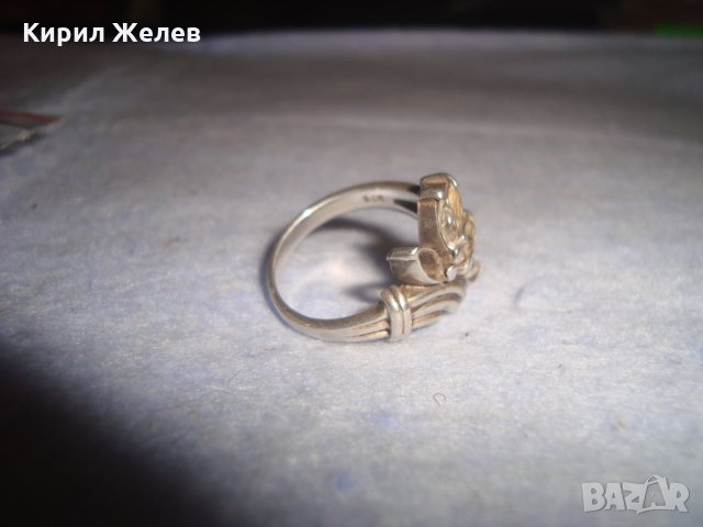 СТАР СРЕБЪРЕН ФЛОРАЛЕН АРТ ПРЪСТЕН СРЕБРО 925 с ЦИРКОНИ 25971, снимка 8 - Пръстени - 35974403
