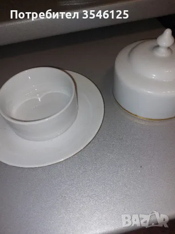 Порцеланов съд за масло, мед, конфитюр , снимка 2 - Чинии - 49415003