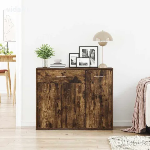 vidaXL Сайдборд, опушен дъб, 88x30x70 см, инженерно дърво, снимка 3 - Бюфети - 56147911
