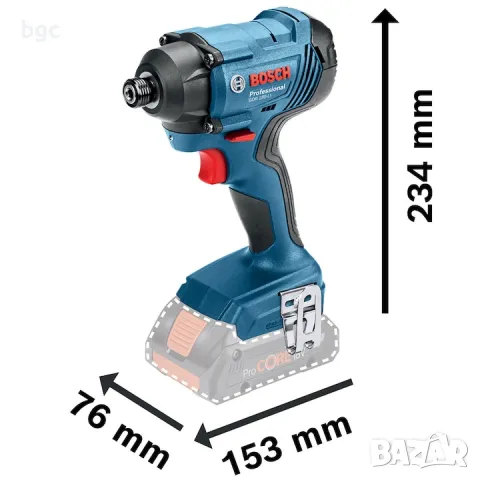 Акумулаторна ударна бормашина и винтоверт Bosch Professional GDR 180-LI, 18V, 2800 об/мин, 3600 удар, снимка 4 - Бормашини - 50359756