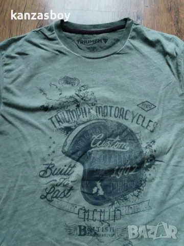 triumph motorcycles - мъжка колекционерска тениска КАТО НОВА С, снимка 2 - Тениски - 49832119