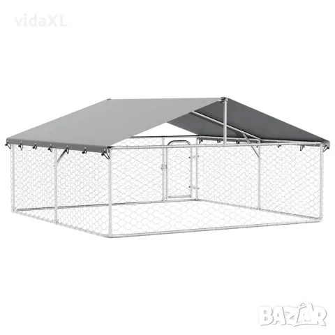 vidaXL Дворна клетка за кучета с покрив, 300x300x150 см, снимка 9 - За кучета - 56146187