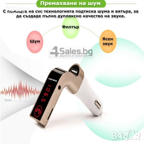 Фм трансмитер за кола 4 в 1 G7 + AUX ( FM, MP3 player, USB hands free) HF3, снимка 14 - Аксесоари и консумативи - 52482367