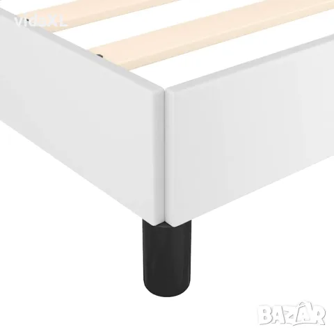 vidaXL Рамка за легло бяла 160x200 см изкуствена кожа, снимка 7 - Спални и легла - 56147221