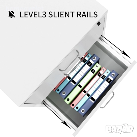 Офис шкаф от MDF и заключващ механизъм 10CZSSFC04WT, снимка 2 - Шкафове - 51961248