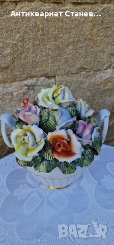 🌸✨ Порцеланова кошница с 3D цветя – изящна изработка ✨🌸, снимка 4 - Статуетки - 51518239