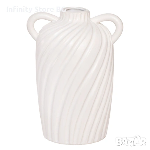 🌿✨ Бяла декоративна релефна ваза – елегантност и стил за всяко пространство ✨🌿