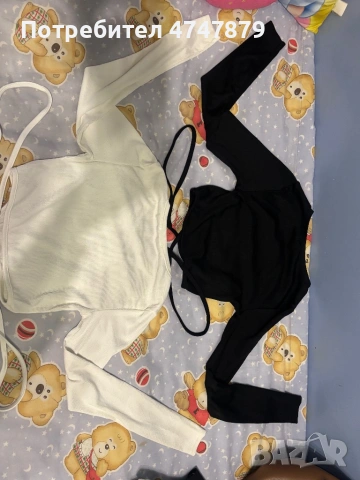2 блузи, черно и бяло, продавам в комплект (тоест за цената получавате и двете), снимка 5 - Блузи с дълъг ръкав и пуловери - 53621928