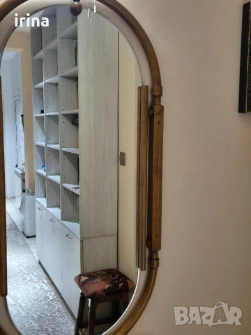 огледало с рамка от масив и поставка, снимка 3 - Декорация за дома - 53013072