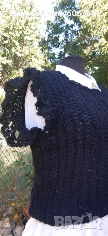 ръчно изплетен пуловер мохер, снимка 2 - Блузи с дълъг ръкав и пуловери - 51855491