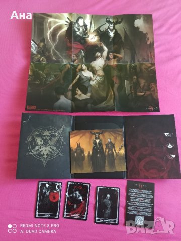 3 карти и плакат на Diablo IV PS4 , снимка 1 - Други игри - 41531585