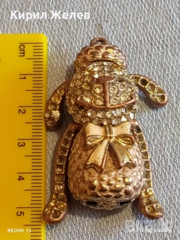 Метална висулка ОВЦА с кристали много красив стилен дизайн 52161, снимка 6 - Други - 52480228