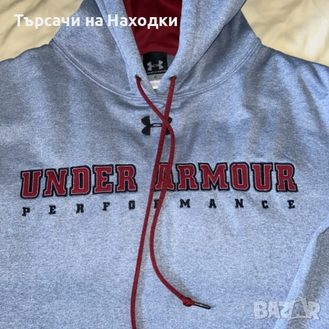 $100 Мъжки суичър Under Armour – размер XL grey сив UA performance , снимка 2 - Суичъри - 52114014