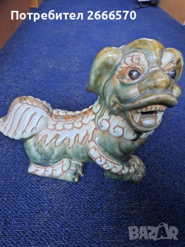  Vintage Large Ceramic Foo Dog Statue      Китаиски порцелан , китайско кучие