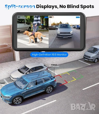 AUTO-VOX комплект соларна камера за заден ход с монитор, монитор 5 инча безжична HD камера , снимка 2 - Аксесоари и консумативи - 51291471
