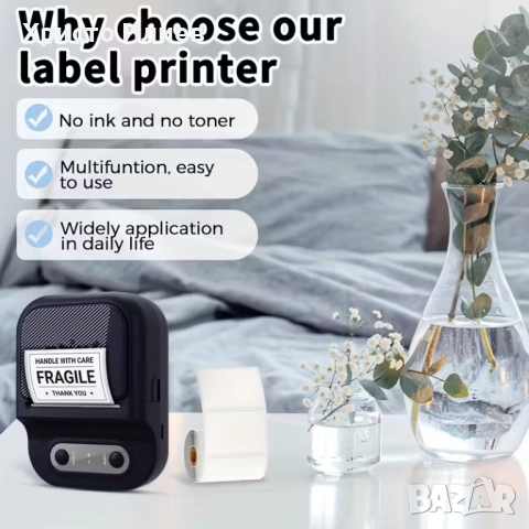Преносим термален принтер за етикети , снимка 3 - Друга електроника - 52052103