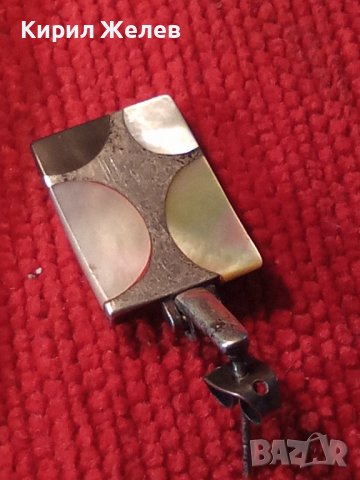 СТАРА КРАСИВА СЕДЕФЕНА СРЕБЪРНА АРТ ДЕКО ОБЕЦА СРЕБРО 925 АНГЛИЯ ИНКРУСТИРАНА с КРАЛСКИ СЕДЕФ 28834, снимка 2 - Обеци - 37300645