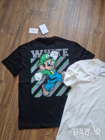 Страхотна мъжка тениска OFF WHITE & MARIO размер S M L XL , снимка 2 - Тениски - 50792263