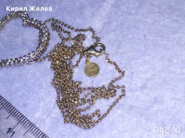 ШАРМАНТНО СЪРЦЕВИДНО СРЕБЪРНО АРТ КОЛИЕ МЕДАЛЬОН СРЕБРО с ПЕЧАТИ S 925 9.38 с ИСКРЯЩИ ЦИРКОНИ 28493, снимка 11 - Колиета, медальони, синджири - 41388798