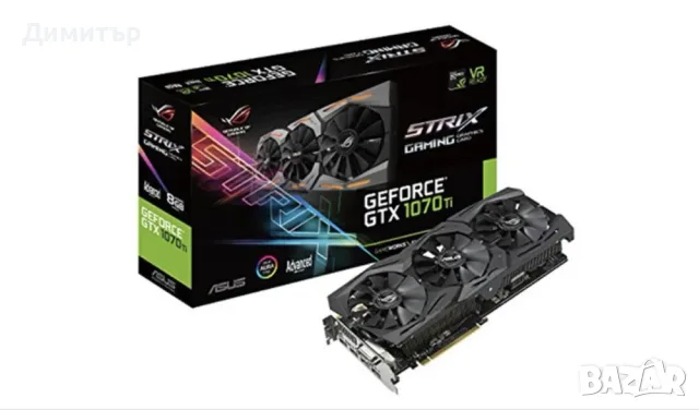 Геймърска Видео Карта ASUS STRIX GeForce GTX 1070 Ti A8G GAMING