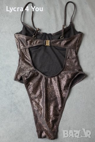 XS (70A) цялостен бански в тъмна леопардова окраска, снимка 2 - Бански костюми - 41603873