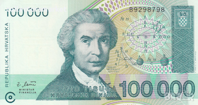100000 динара 1993, Хърватия